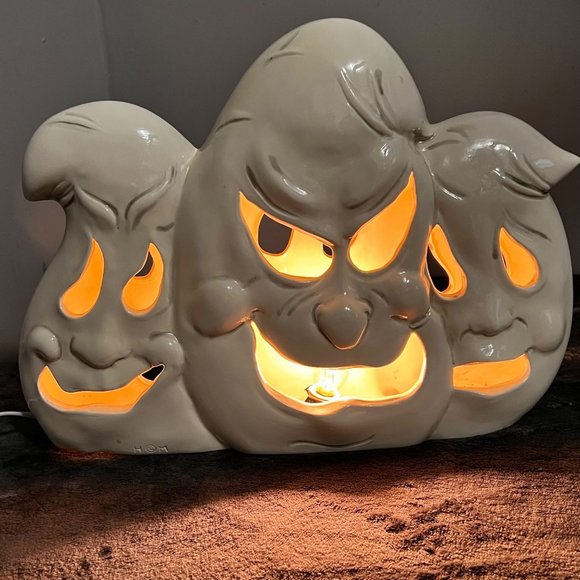 Holland Mold Other - Vintage Halloween Ghost Lighted Decoration Holland Mold Trio Ceramic Figurine